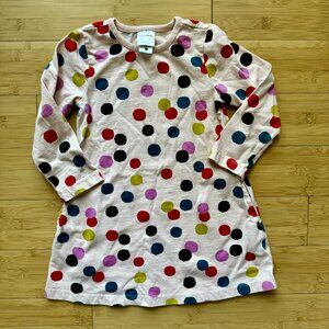 Hanna Andersson Pink Holiday Confetti Print Dress In Cotton Jersey - 3T